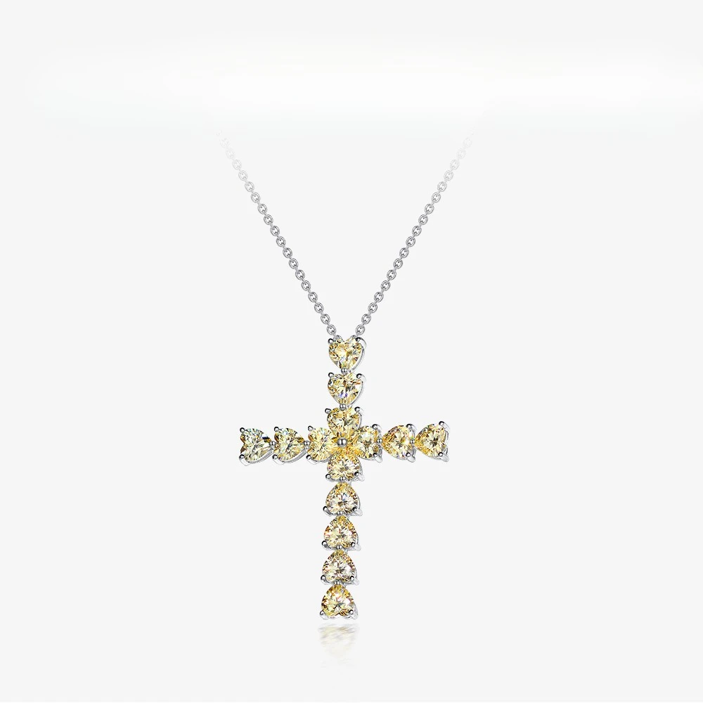

Heart Shaped 5 * 5 High Carbon Diamond S925 Silver Necklace, European and American Collarbone Chain, 40+5 New Wedding Jewelry