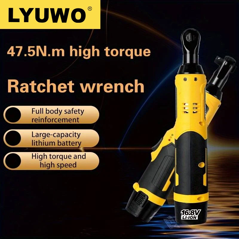 

LYUWO 90 Degree Right Angle Rechargeable, Ratchet Kit, Angle Drill, Screwdriver To Remove Nuts, Car Repair Tool,Stage Truss Tool