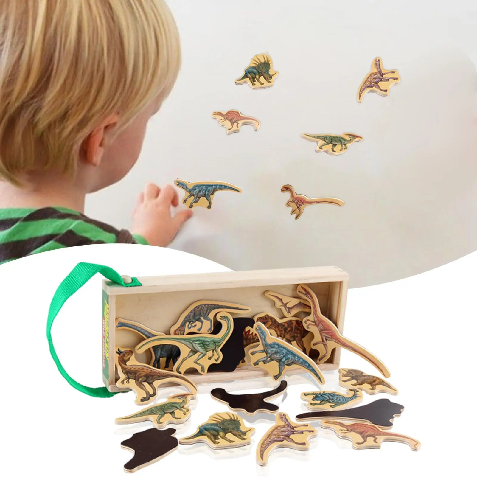 어린이를위한 냉장고 자석 나무 퍼즐 게임 어린이 냉장고 자석 교육 금속 보드 야생 동물 동물을위한 자기 용품