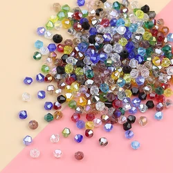 High-grade exquisite Austrian tapered crystal beads 4 mm 100 crystal glass loose beads jewelry DIY bracelet necklace