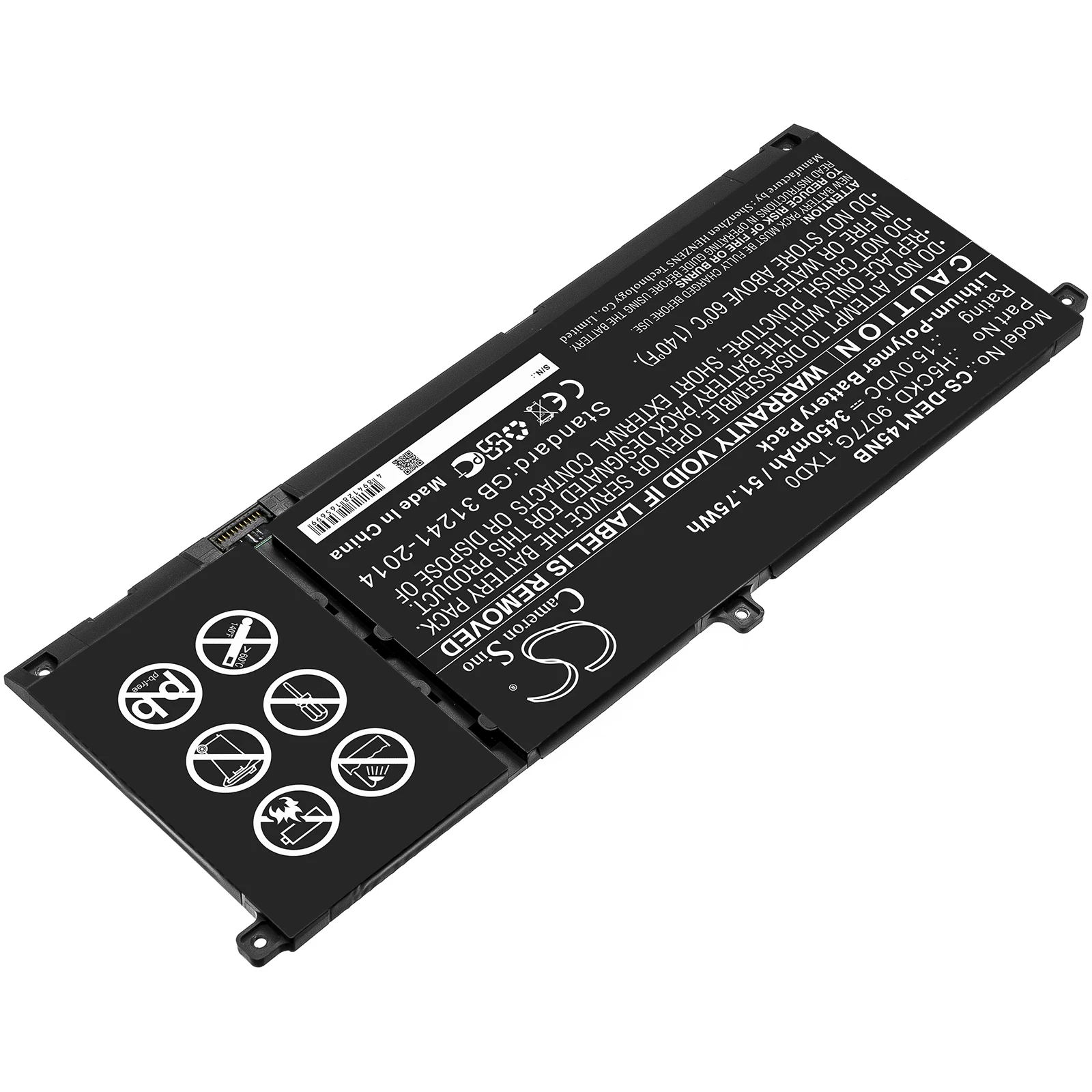 Replacement Battery for DELL  Inspiron 13 7306 2-in-1, Inspiron 14 5401, Inspiron 15 5501, Inspiron 15 5502