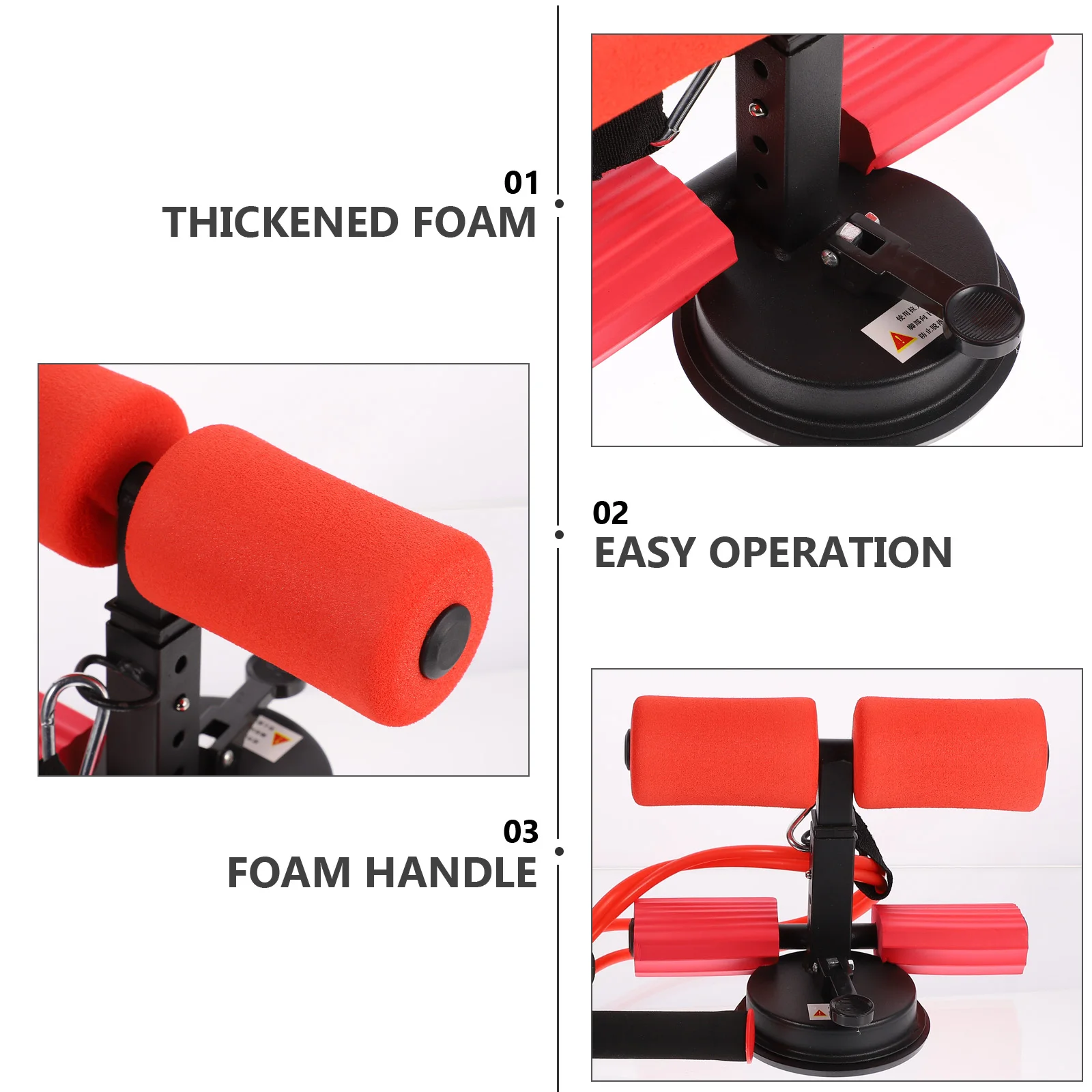 

Adjustable Sit-Up Assist Fitness Equipment Thickened Spring Exerciser Sweat-Absorbent Handle Multi-Functional Muscle Training