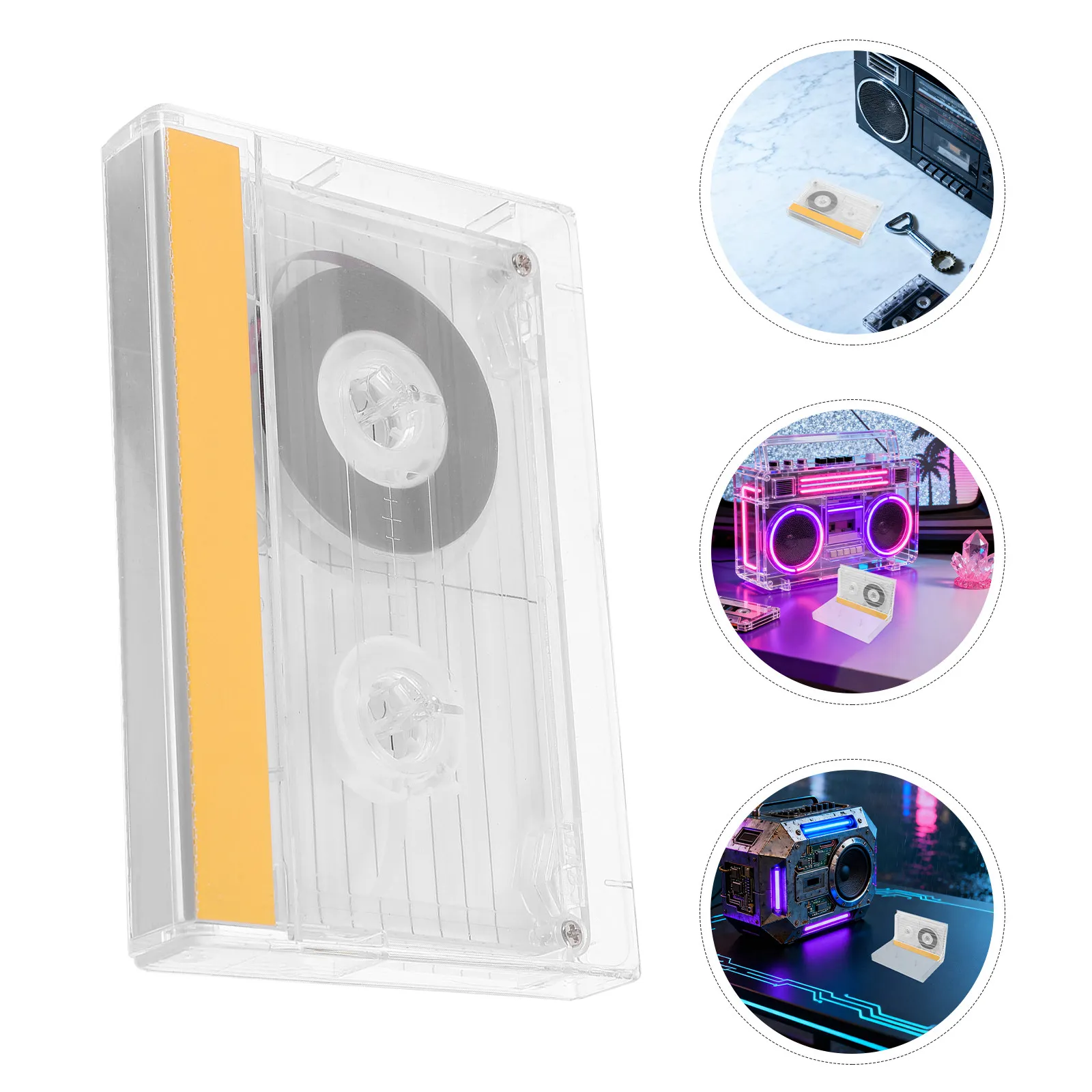 2Pcs Blank Audio Cassette Tapes Transparent Case Low Noise Clear Playback for Speech Music Notes Recording Blank Audio Cassettes