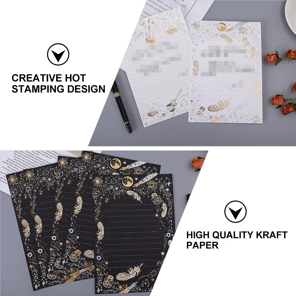 

Envelope Stationery Set Gift Writing Paper Hot Stamping Letter with Envelopes Vintage
