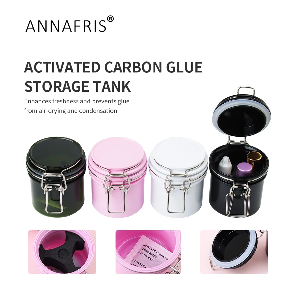 ANNAFRIS Eyelash Glue Storage Tank Individual Lash Extensions Adhesive Stand Sealed Storage Jar