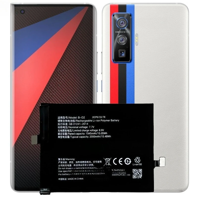 Brand New 0-Cycle Replaceable Battery B-O2 7.7V 4000mAh High Quality for VIVO iQOO 5 Pro Mobile Phone Battery