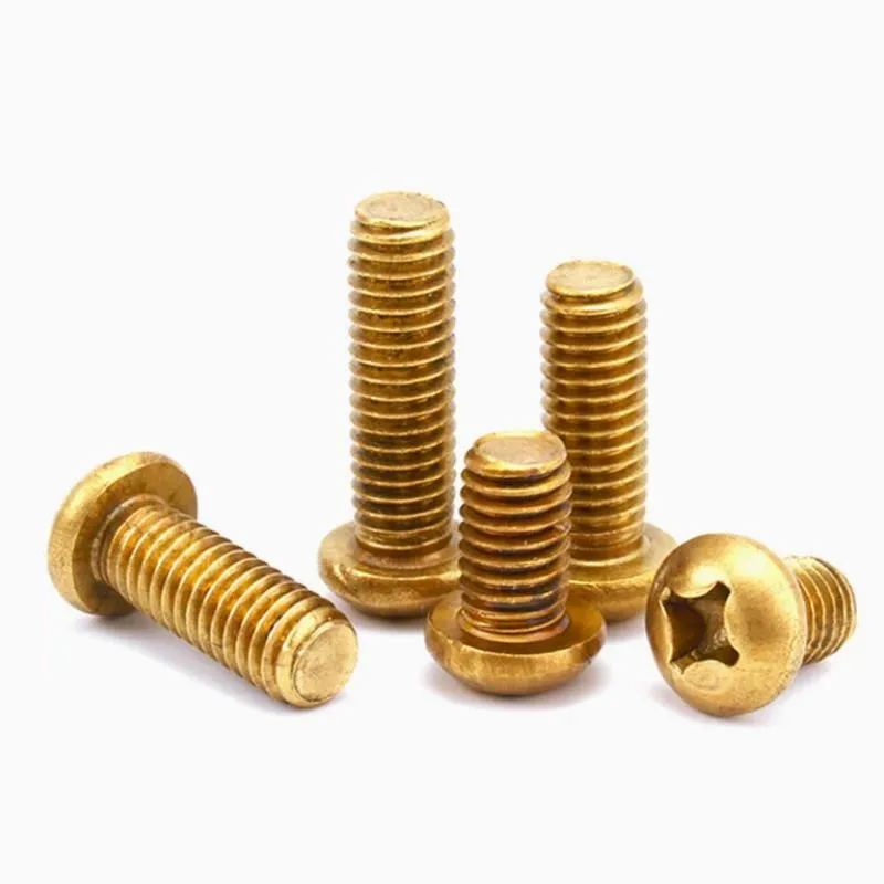 GB818 M2 M2.5 M3 M4 M5 M6 Brass Phillips Round Pan Head Cross Recessed Machine Screws L=4/5/6/8/10/12/16/20/25/30mm