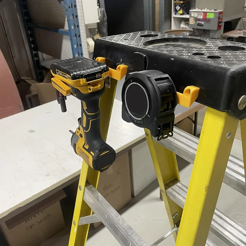 A19F-Tape Measure Holder Tool Storage For Garage Organization Tool Holder For Power Tool On Ladder, Work Bench 4 PCS