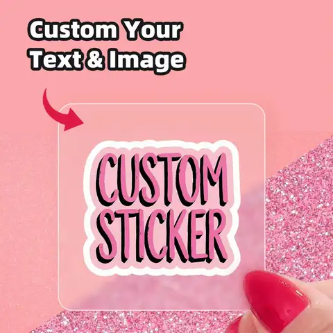 1-180PCS Custom Personalized Square Stickers for Planners,Journals,Folders,Clipboards,Gift Tins,Candle Jars&Pen Holders Labels