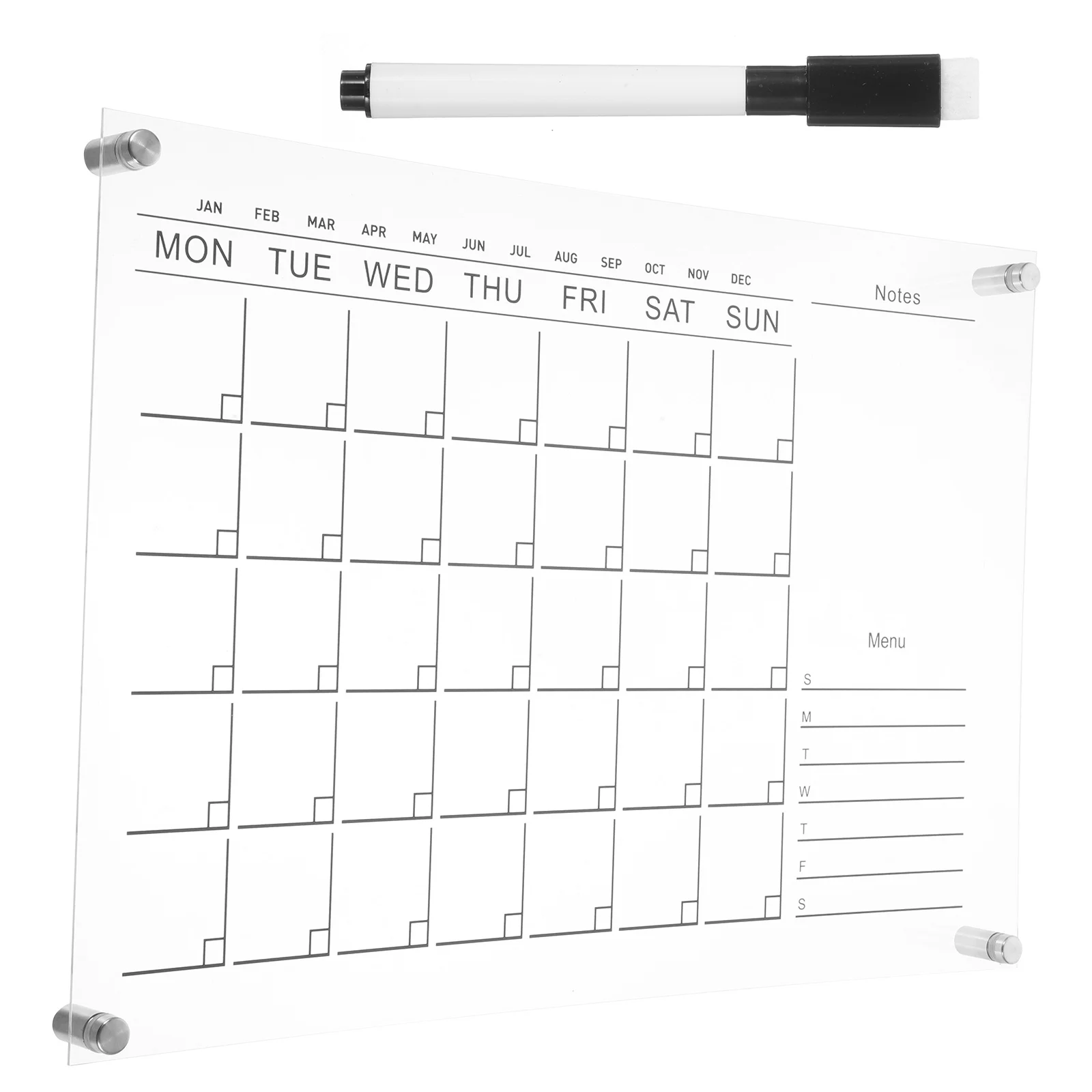 Acrylic Calendar Weekly Planner Board Desk Calendars Acrylic Dry Erase Note Wall Hanging White Travel