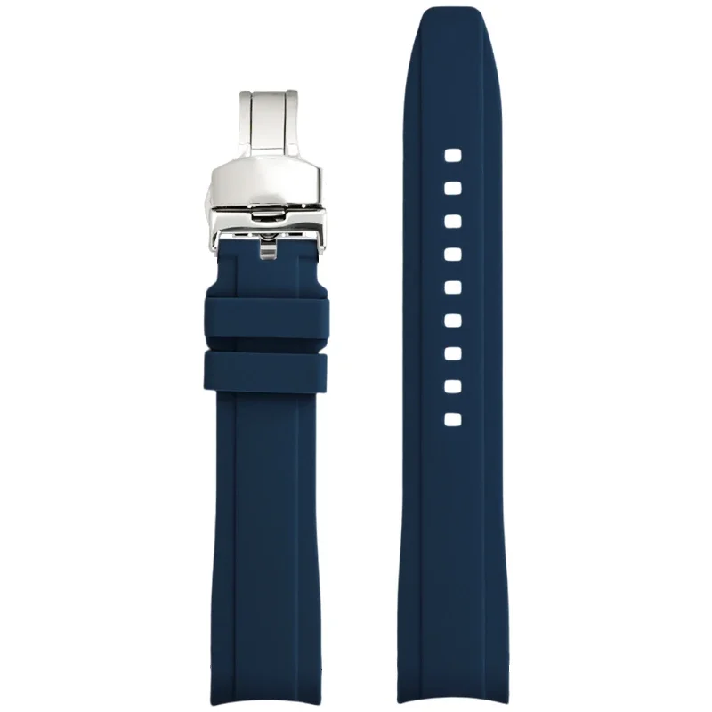 18/19/20/21/22 mm gebogenes Endarmband für Tissot 1853, Herren und Damen, hochfestes Silikon-Uhrenarmband mit Schmetterlingsschnalle für MoonSwatch