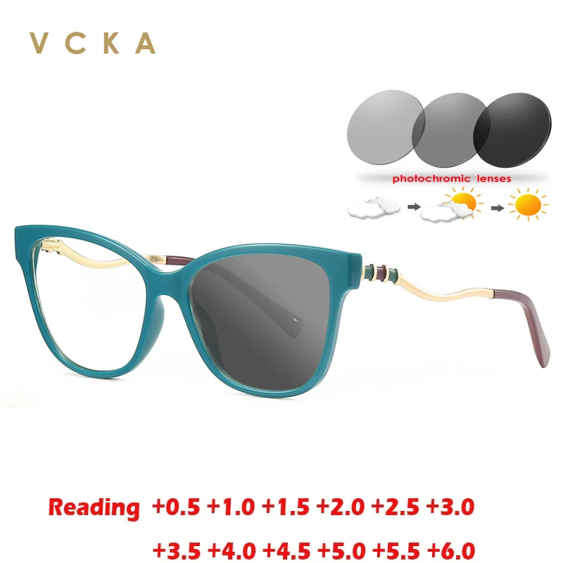 

VCKA, анти-голубая стандартная Женская компьютерная оптическая оправа, фотохромные рамки от + 0,50 до + 10
