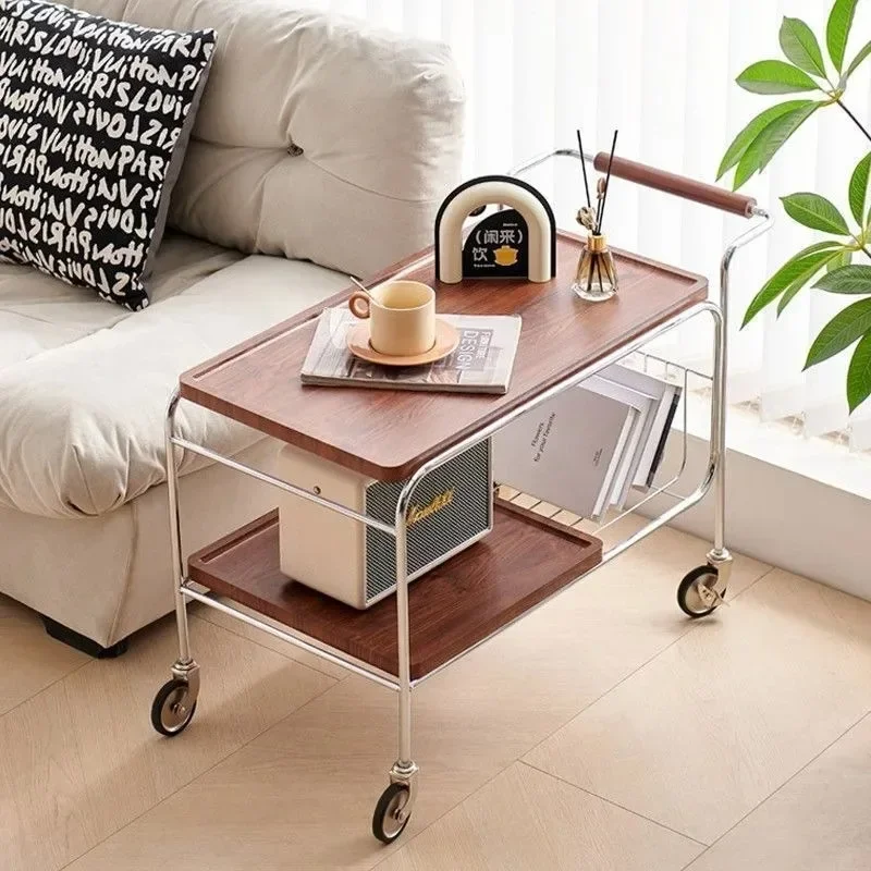 Retro trolley removable sofa edge few corners small apartment simple shelf living room dining side cabinet dining car
