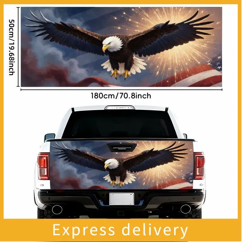 

2 штуки, 50*180 см, 1 штука, наклейка на автомобиль с изображением орла, звездного неба, фейерверков и американского флага - водонепроницаемая, самоклеящаяся.