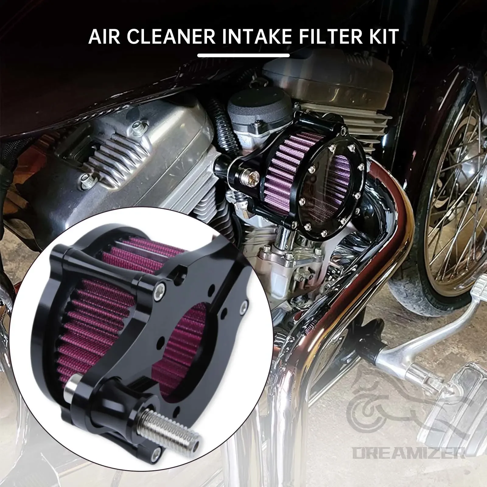 

High Flow Air Filter Motorcycle Accesorios for Harley Davidson 883 Sportster 1200 Sport CNC Plate Air Intake Filter System Kit