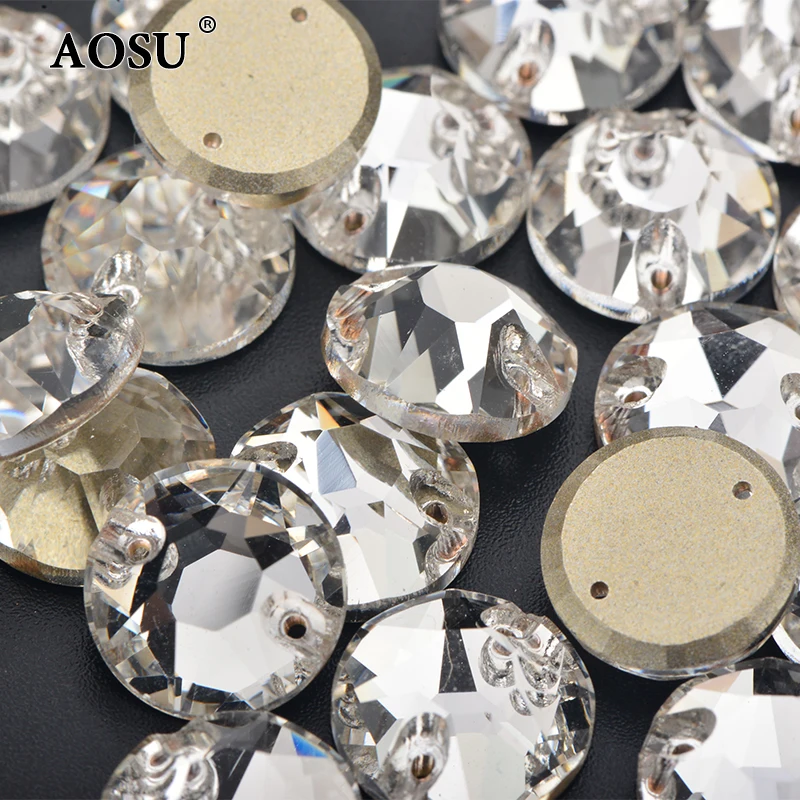 JUNAO 8mm 10mm 12mm cucito K9 cristallo di vetro AB Strass Flatback Round Strass diamante cucito pietre di cristallo per vestiti fai da te