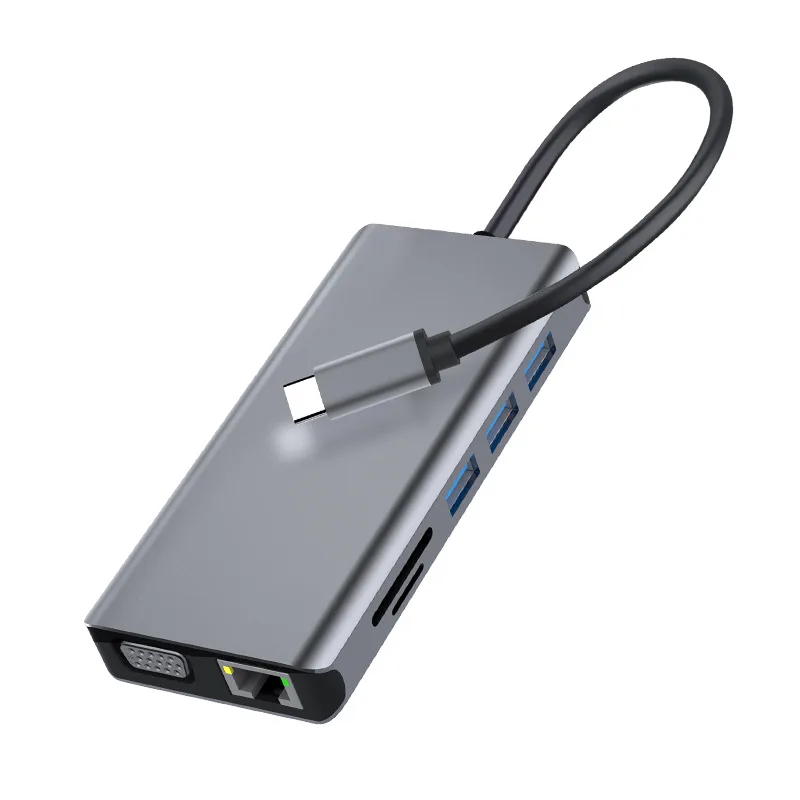 

Type C Expansion Dock USB 3.0 Hub 11 In 1 HD-MI Docking Station Replicator Dock