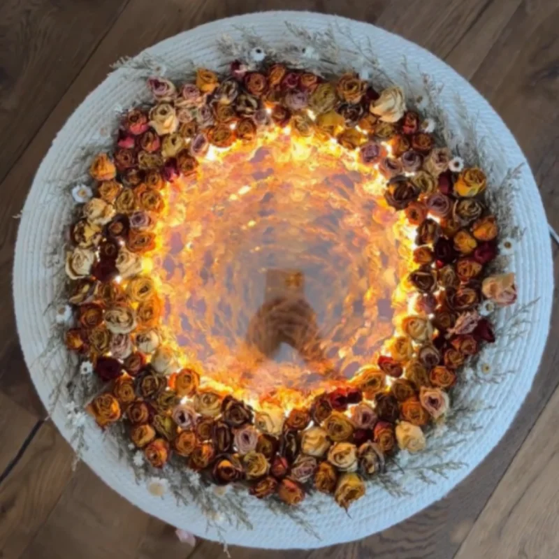 Exquisite DIY Creative Transformation Table Full Set Abyss Double Mirror Flower Sea Tire Tea Table for Advertising Decoration