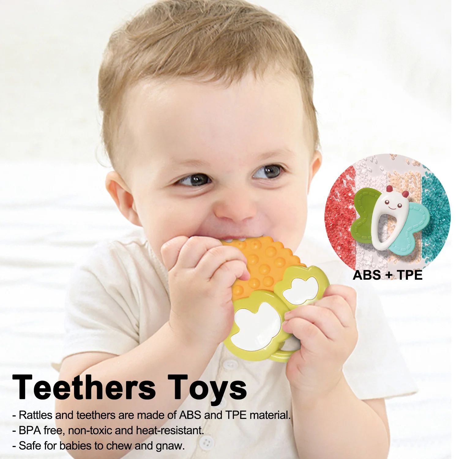 عضاضة حشرجة المحمول مع صندوق تخزين ، جرس لينة حديثي الولادة ، سرير تهز اليد ، لعبة تعليمية عيد الميلاد ، حشرجة الطفل ، 0-12 شهرا ، 10 قطعة #2