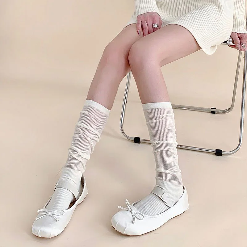 1 pair Ballet Stockings Women Girls JK Lolita Thigh High Long Socks Summer Thin Loose Costumes Hosiery Solid Color Leggings