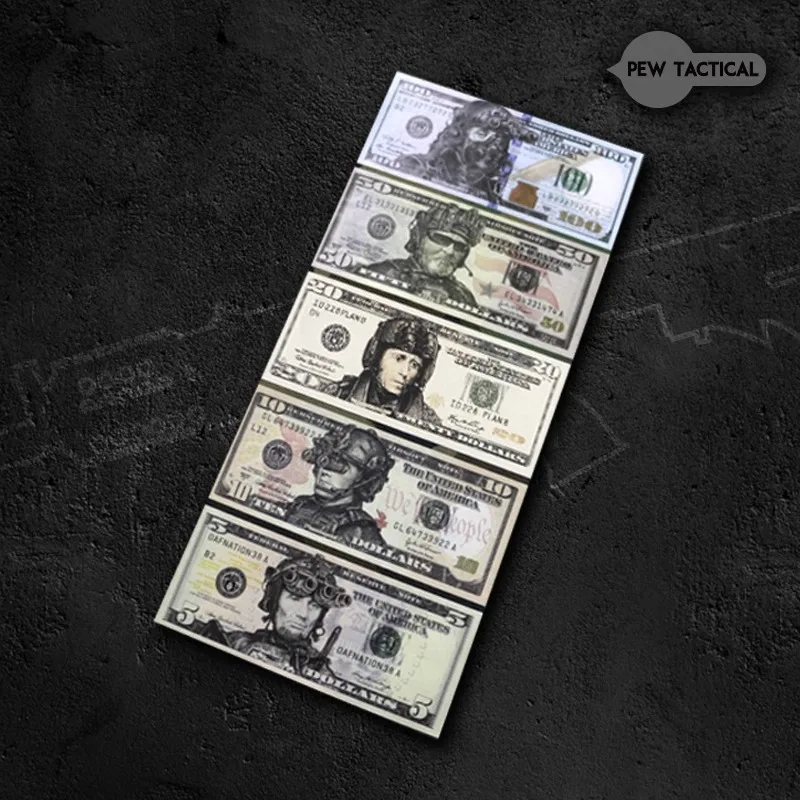 PEW Tactical Stickers Dollar 5/10/20/50/100 USD Suitcase Notebook Stationery Helmet Fighting Scrapbooking DIY Decor