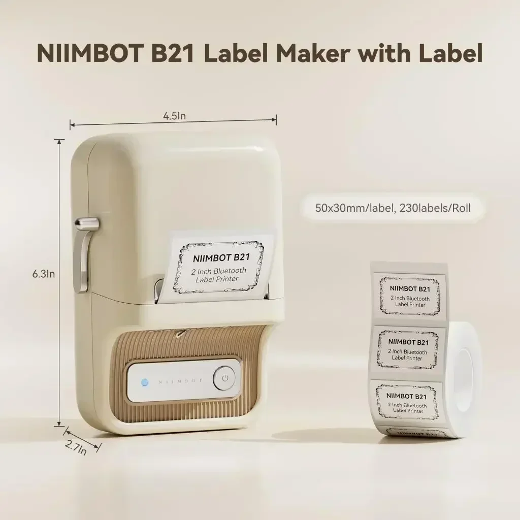 Niimbot B21 B1 Mini Portable Thermal Label Printer Office Supplies Adhesive Sticker Printers Maker Without Ink For Phone