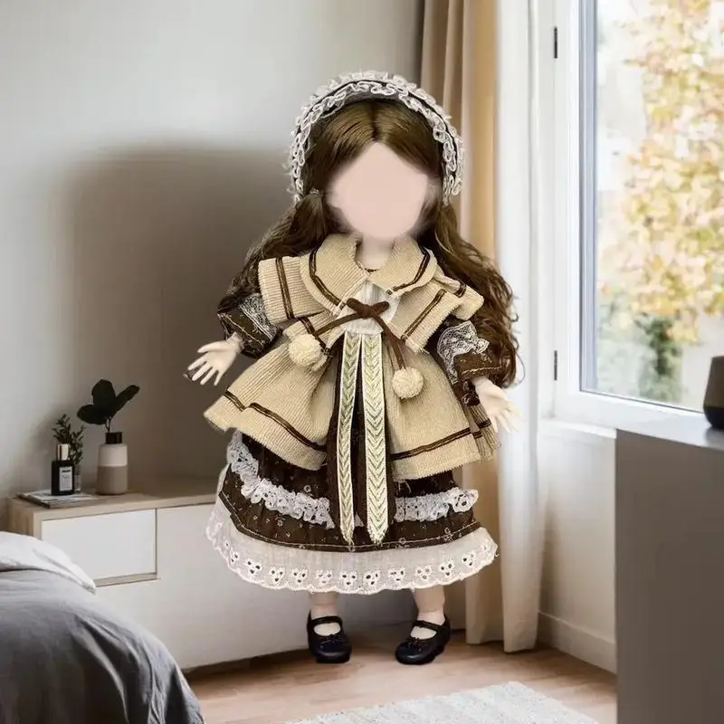 Conjunto elegante de roupas de boneca 1/6 SD BJD de 30 cm, vestido de princesa de salto alto com olhos atraentes.
