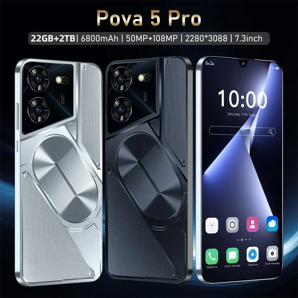 Original Pova 5 Pro Smartphone Global Version Dimensity 9300 22G+2TB 6800mAh 50+108MP 4G/5G Cellphone Android Mobile Phone NFC