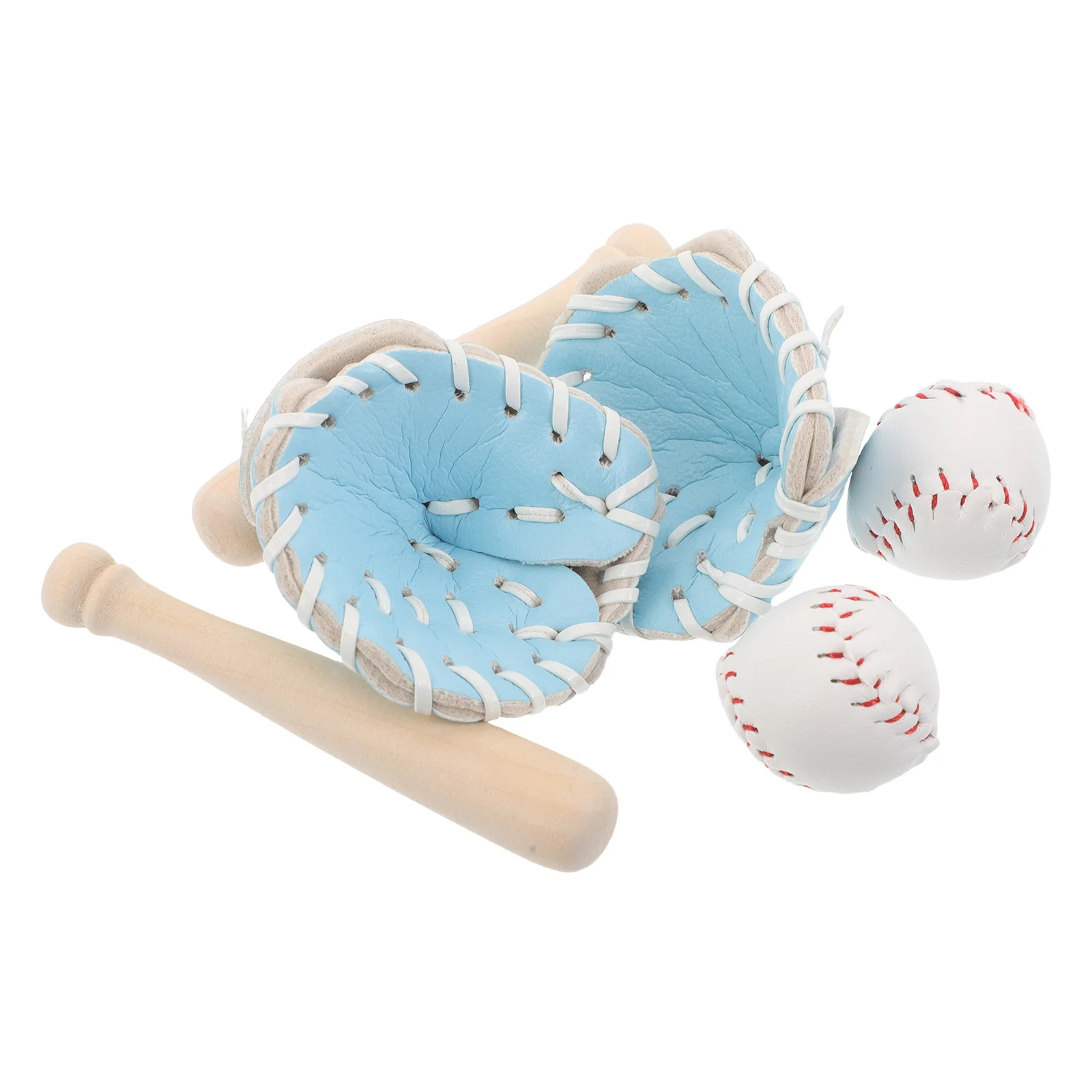 2 ensembles de mini-équipements de baseball compacts, faciles à manipuler, avec batte miniature, balle et gant pour enfants débutants, sport de jardin et maison de poupée