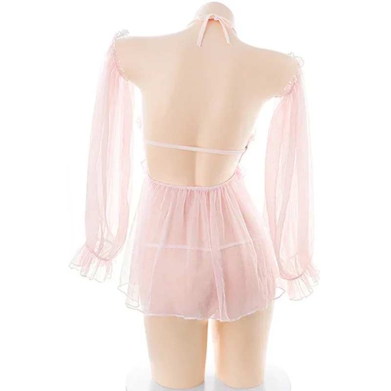 Lolita Girl Fairy Uniform Sexy Lingerie Anime Princess Maid Pajamas Outfit Costumes Cosplay Sweet Cute Pink Tulle Underwear