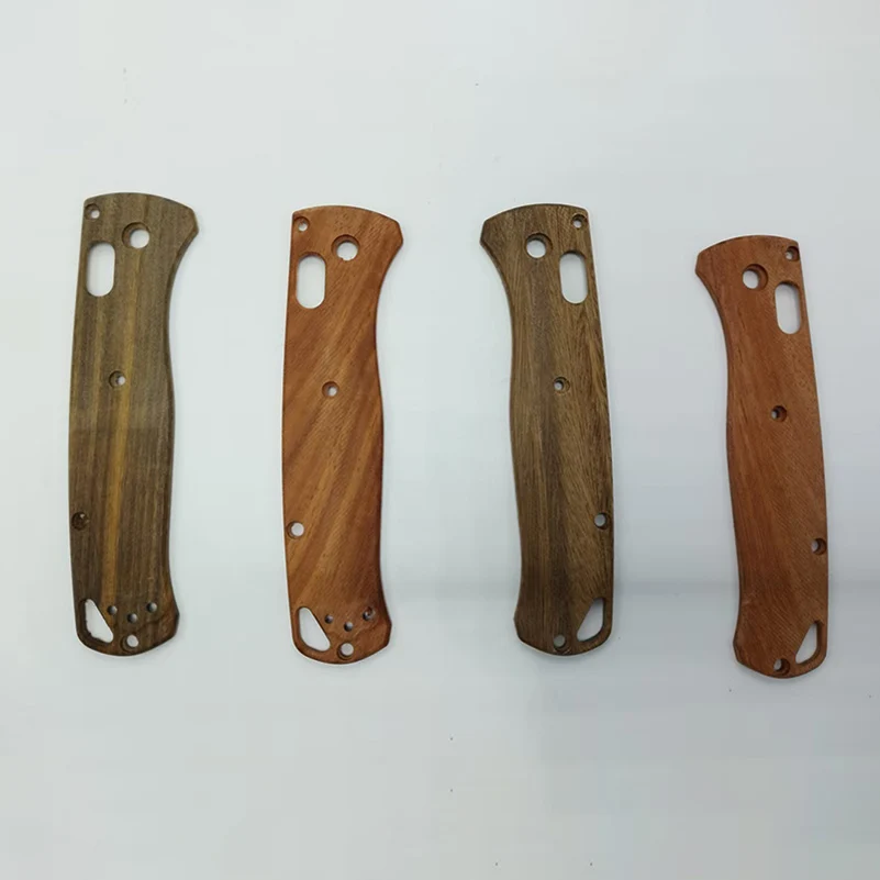2 Types Custom Natural Solid Wood Material Knife Grip Handle Scales for Benchmade Bugout 535 Knives DIY Making Accessories Parts
