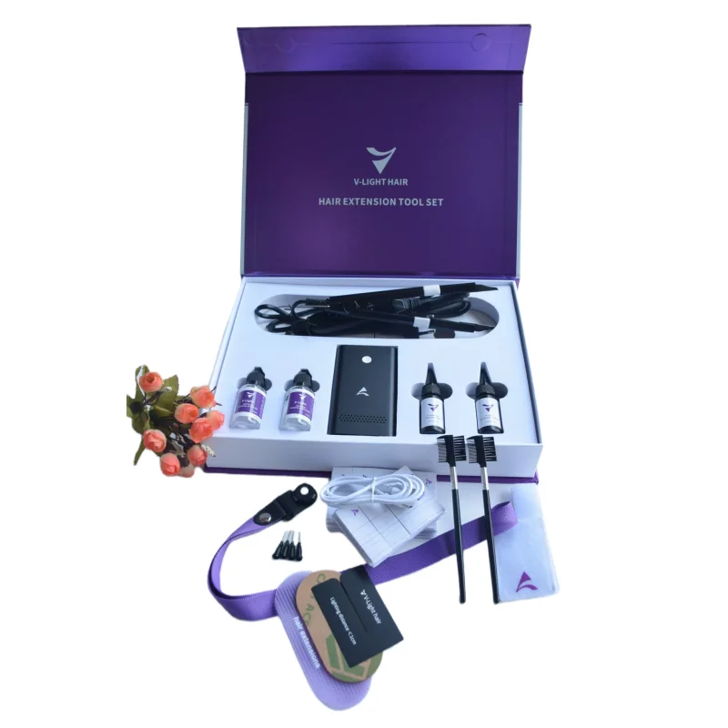 V-Light Technology Hair Extension Machine new system tape hair extension set v light hair extensions tools for salon