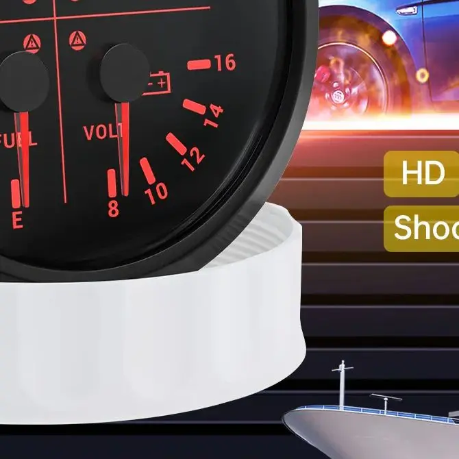 

110mm 4 in 1 Gauge Oil Press Gauge BAR PSI Water Temp Fuel Level Voltmeter For Marine Boat Car Multifunction Waterproof Meter