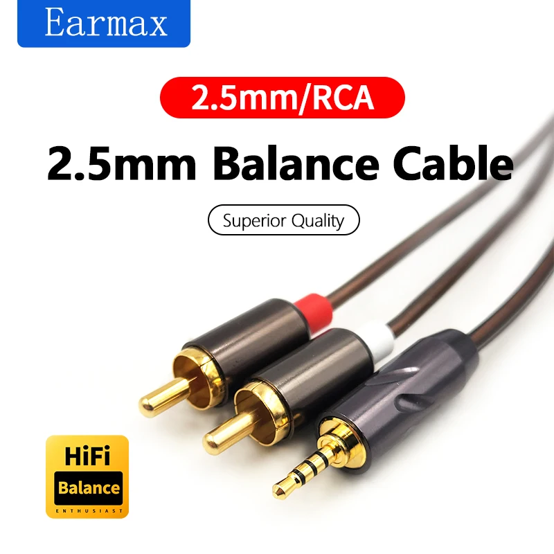 RCA Audio 2.5mm 4.4mm zrównoważony do 2 kabel RCA Jack, używany do telewizora odtwarzacz Audio wzmacniacz mocy kabel Upgrade 50cm