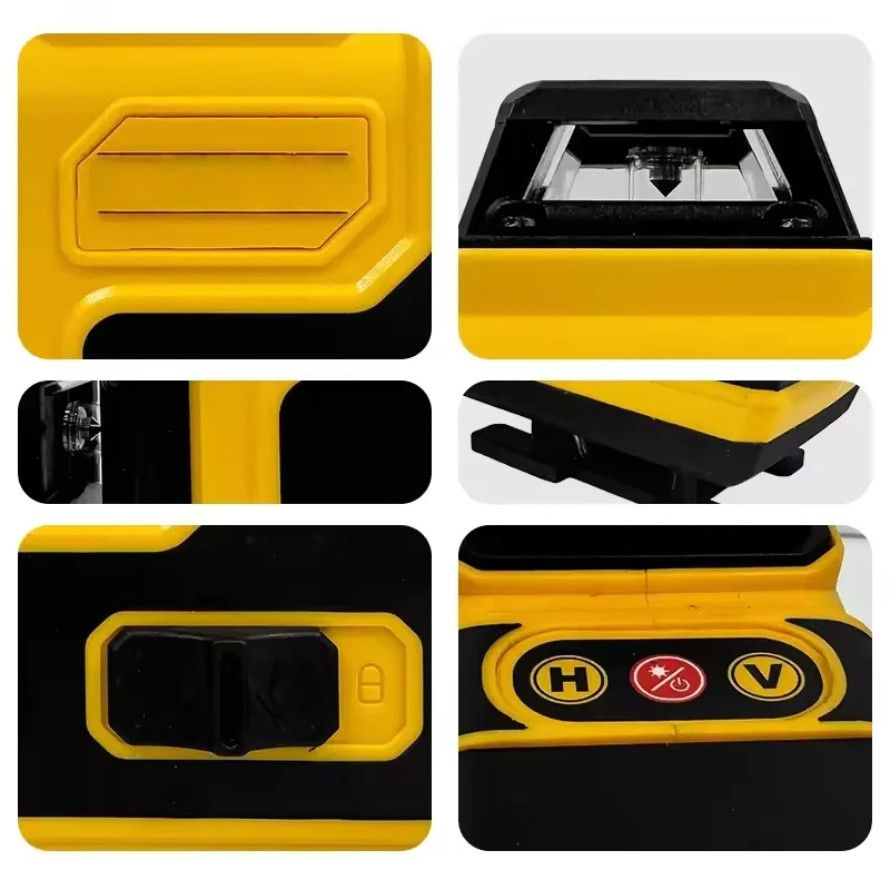 16 Garis Presisi Tinggi Cahaya Kuat Inframerah Laser Level Mode Pulsa Pengendali Jarak Jauh 4D Garis Silang Vertikal Laser Dengan Baterai