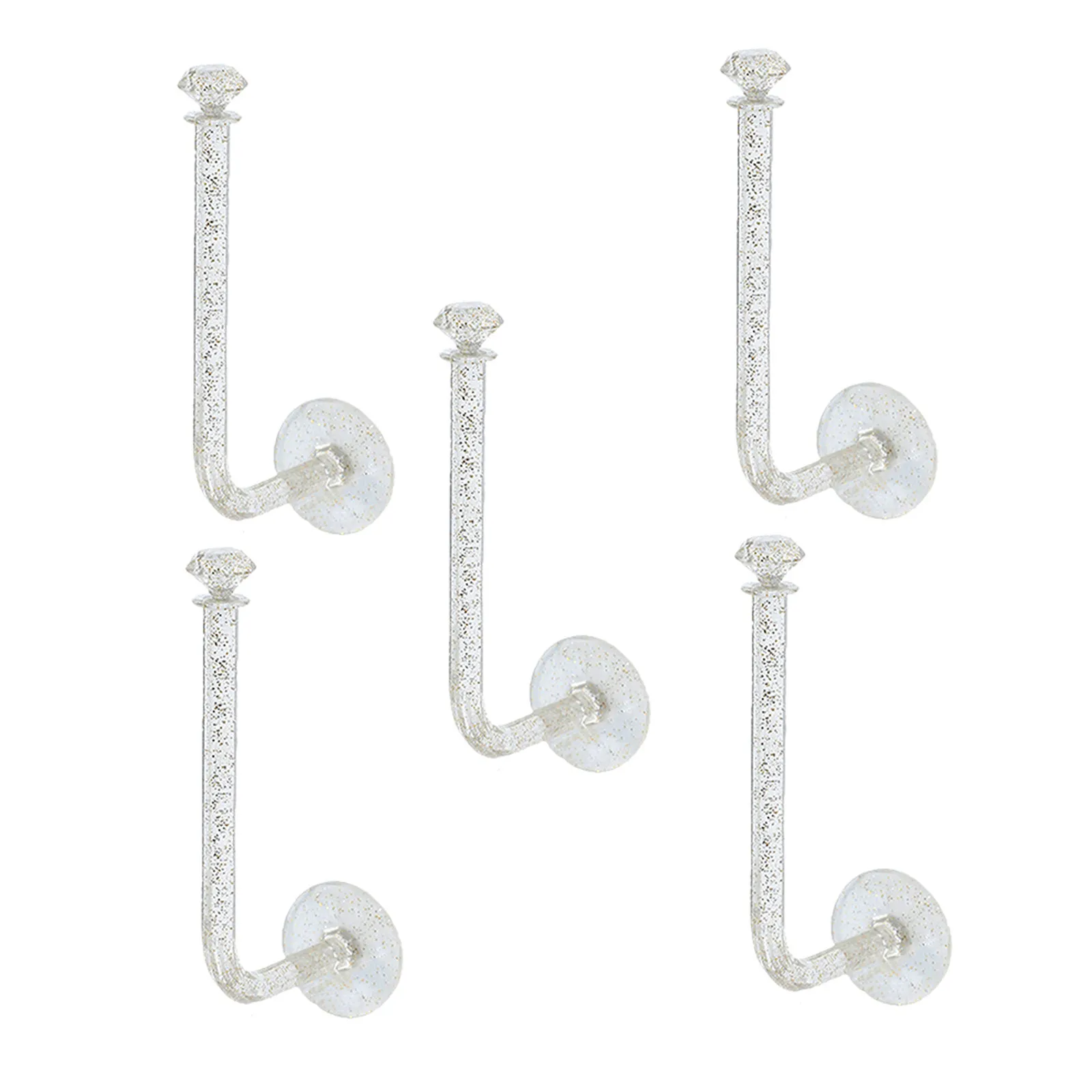 

5Pcs Fashion Acrylic Scrunchie Holders Clear Glitter Adhesive Design Hair Accessories Organizer Wall Mounted Display for Living