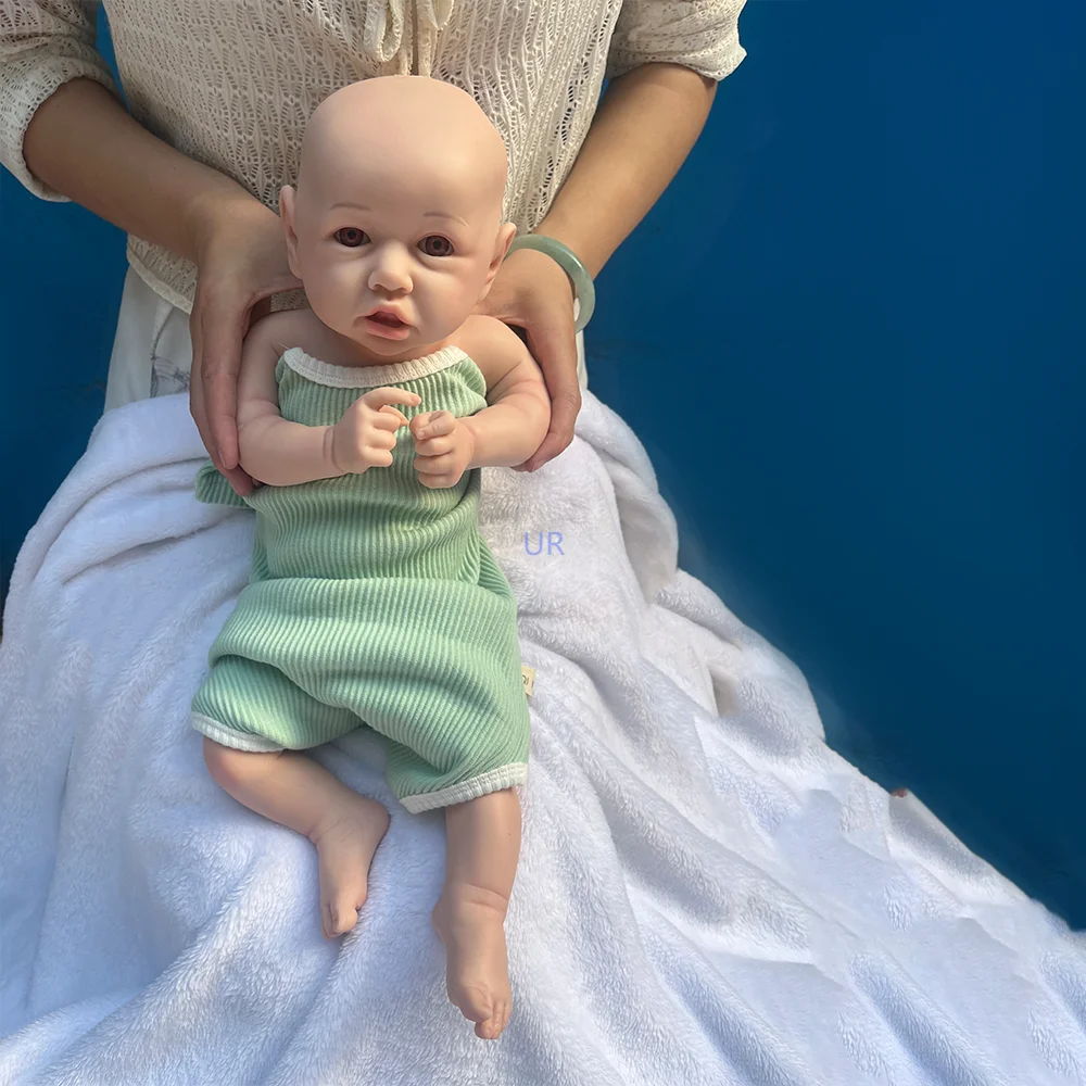 Afrykańska dziewczyna Prototyp Dark Skin Doll Zmywalna Super Miękka Czarna 17,5-calowa Silikonowa Zabawka Reborn Baby Non Vinyl Painted