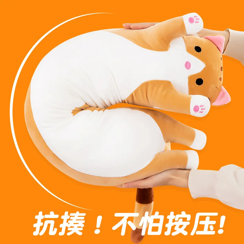 50-150CM Cartoon Lange Katze Schlaf Kissen Plüsch Spielzeug Gefüllte Puppe Weiches Kissen Home Decor Bed Zurück Kissen geburtstag Geschenk für Mädchen