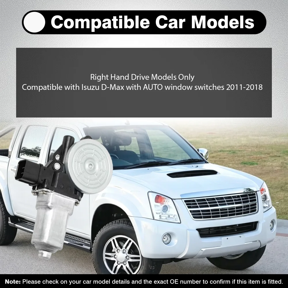 

Left/Right 7-Gear Power Window Regulator Electric Lift Motor for Isuzu D-Max with AUTO window switches 2011-2018 RHD