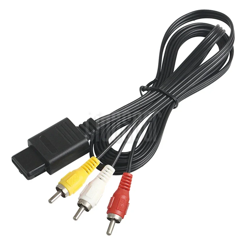 1.8M 6FT AV TV Audio Video RCA Stereo Cable Cord For N64 SNES GC Gamecube NGC for Nintendo 64 Game Cube Connectors