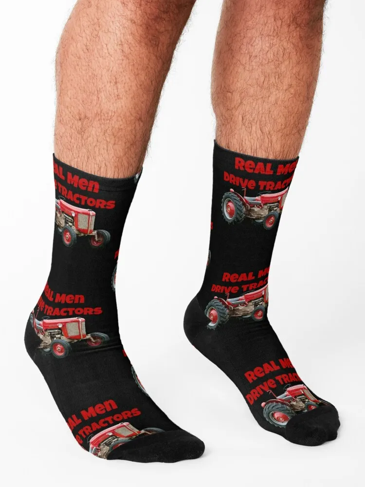 Real Men Drive Tractors Socks anti-slip essential heated designer brand Men Socks Women's