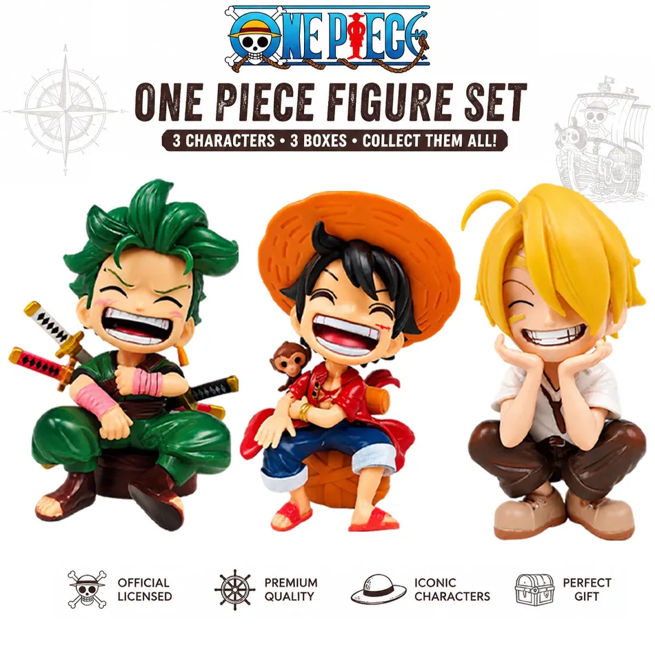 Bestseller One Piece 13cm Anime-Figur Monkey D Luffy Roronoa Zoro Kawaii Spielzeug Q Figural Nendoroid Auto-Dekoration PVC-Modell Geschenk