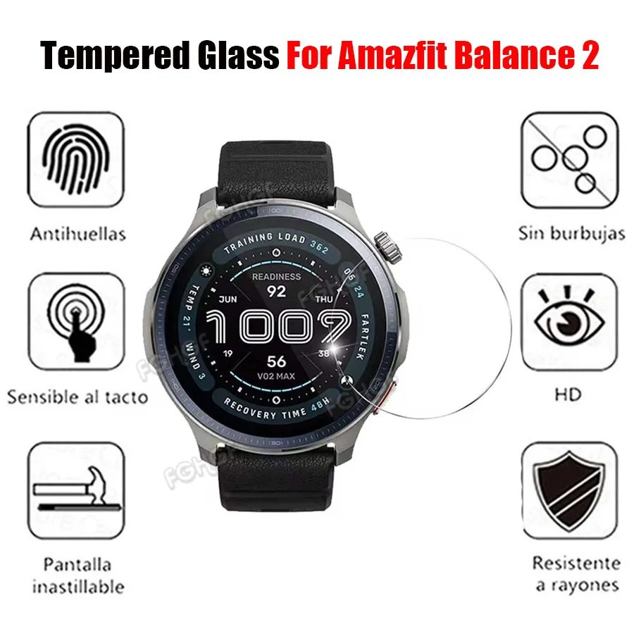 9H Tempered Glass For Amazfit Balance 2 Smart Watch Screen Protector For Amazfit Balance Protective Film Clear Cover Accessories
