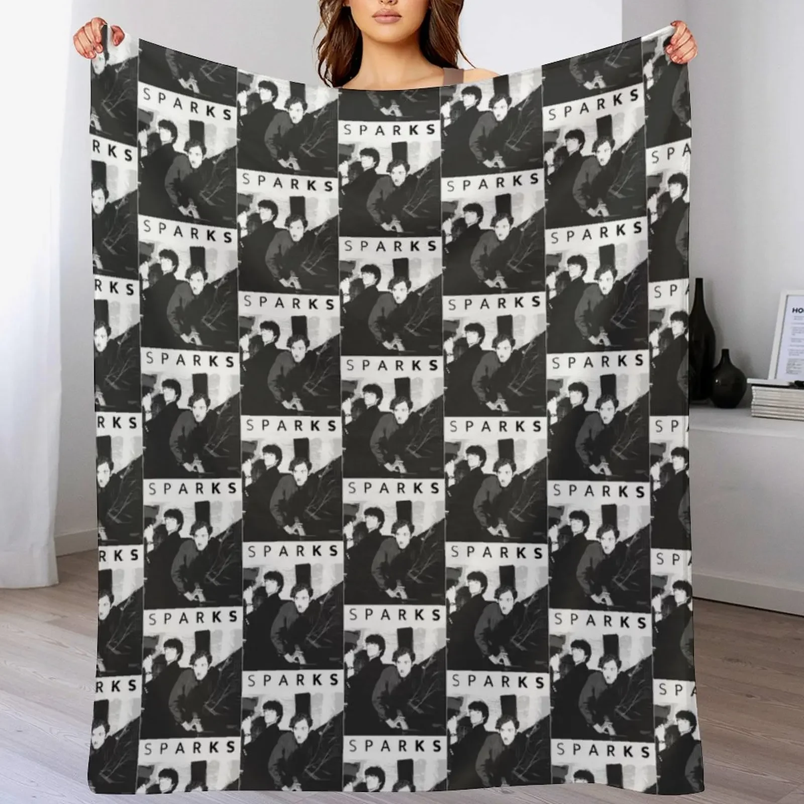 Gifts For Women Sparks (Black Text) Halloween Throw Blanket Cozy Throw Blanket Birthday Gift for Him Her