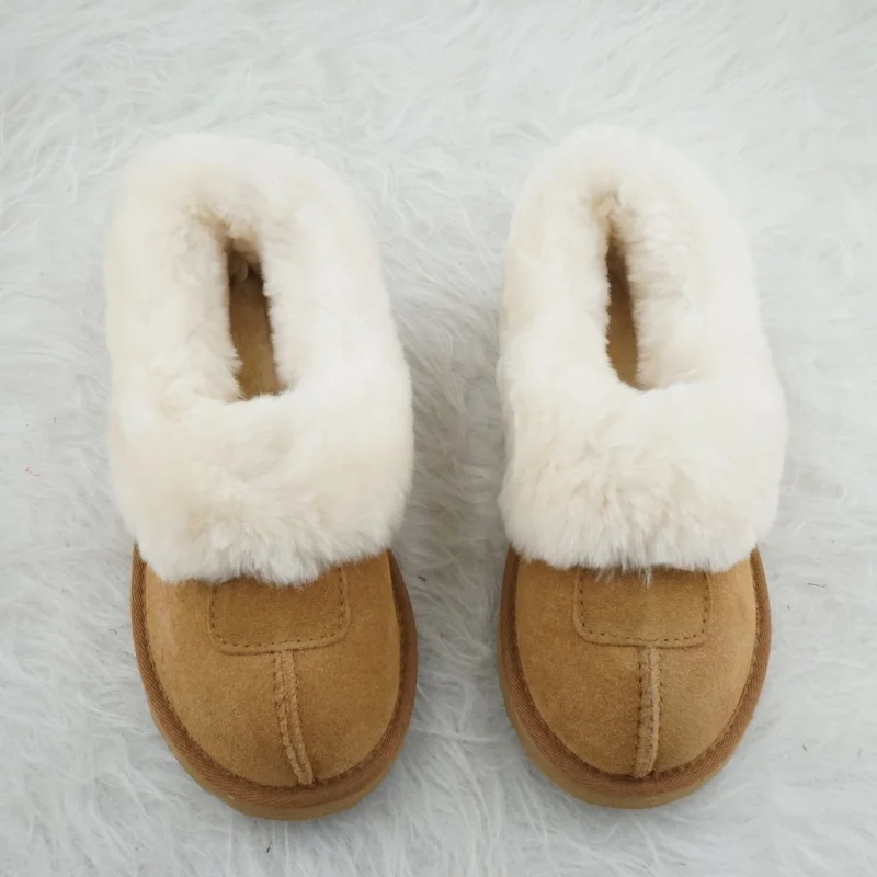 

Women Boots Slip-on Natural Fur Winter Snow Boots Genuine Sheepskin Leather Casual Ankle Boots for Women Warm Wool Shoes