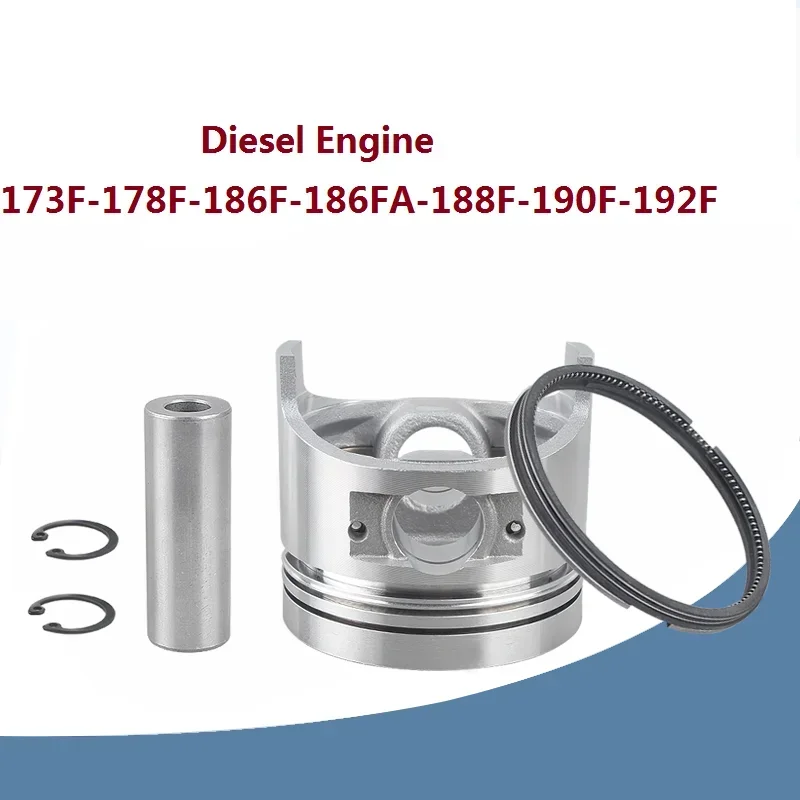 Air-cooled diesel engine Piston with ring assembly for Chinese Honda Generator Water pump 173F 178F 186F 186FA 188F 190F 192FA