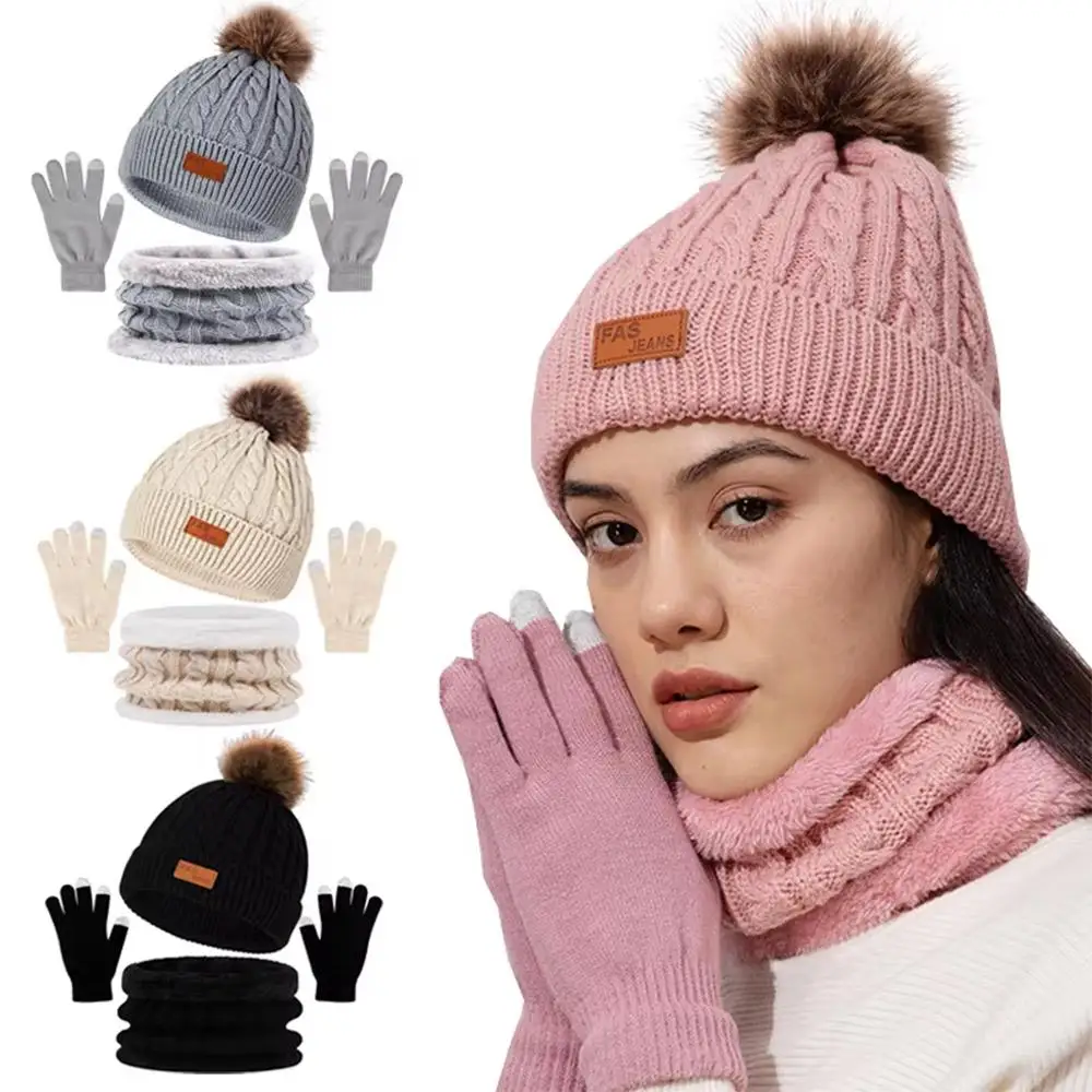 coreano-inverno-feminino-gorros-cachecol-luvas-conjunto-engrossado-tempo-frio-gorro-chapeu-com-pom-malha-quente-velo-forrado-acessorios-conjunto