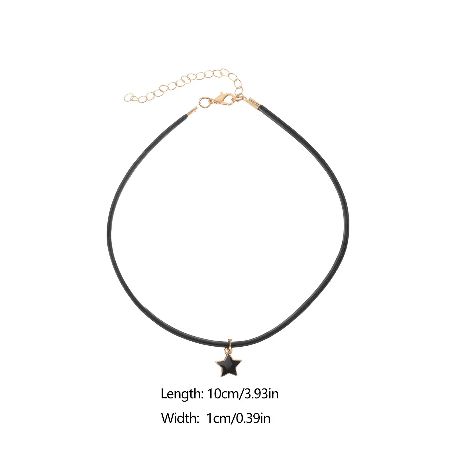 Women Punk Black Choker Triangle Pendant Necklace Alloy Trim Fashion Clavicle Chain Jewelry Decoration Summer Picnic