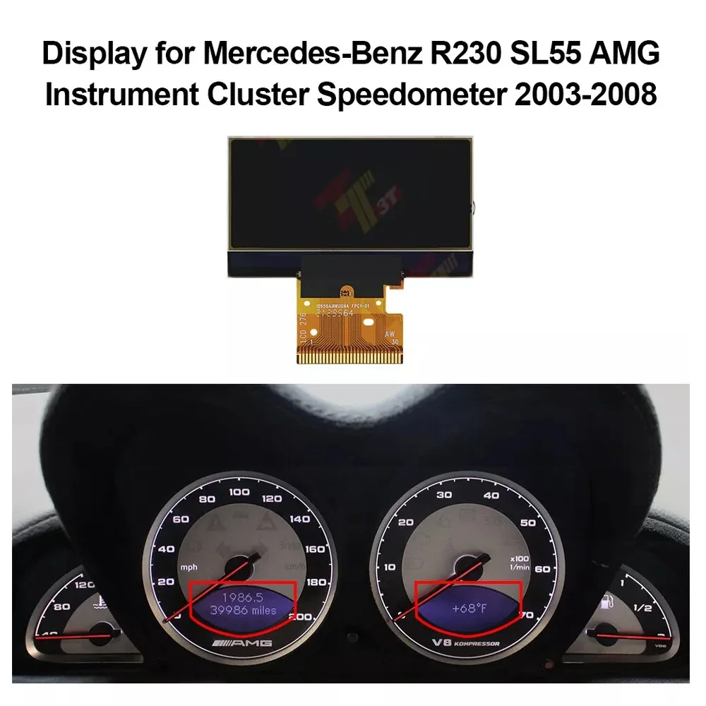 Instrument Cluster LCD Display for Mercedes Benz R230 SL350 SL500 SL600 SL55 AMG Speedometer - view 4