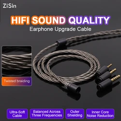 ZiSin-14 4-Core Modular Audio Cable, compatible with mmcx/0.78 2PIN/qdc headphone cables. Equipped with 2.5/3.5/4.4 plugs.